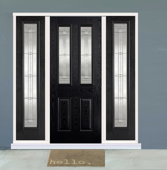 GRP Black Malton 2 Light Composite Grand Entrance Doors