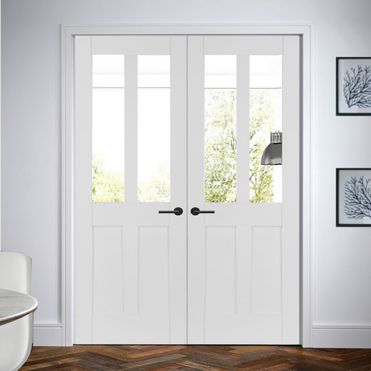 Bristol White 2L Clear Glazed Door Pair