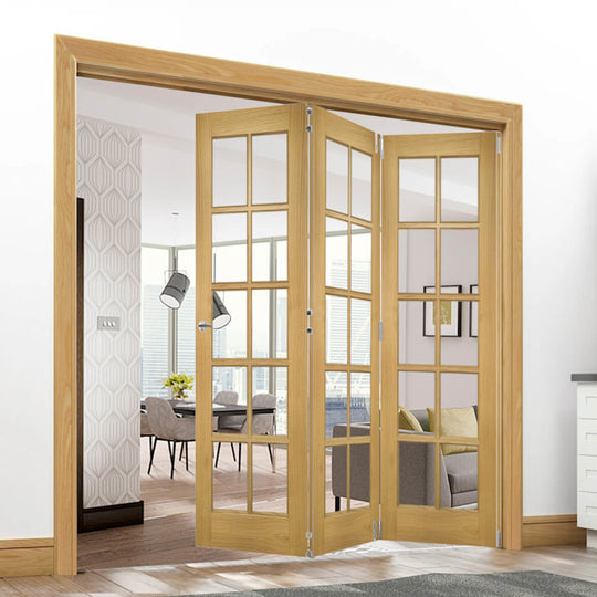 Bristol Oak Clear Glazed Room Divider