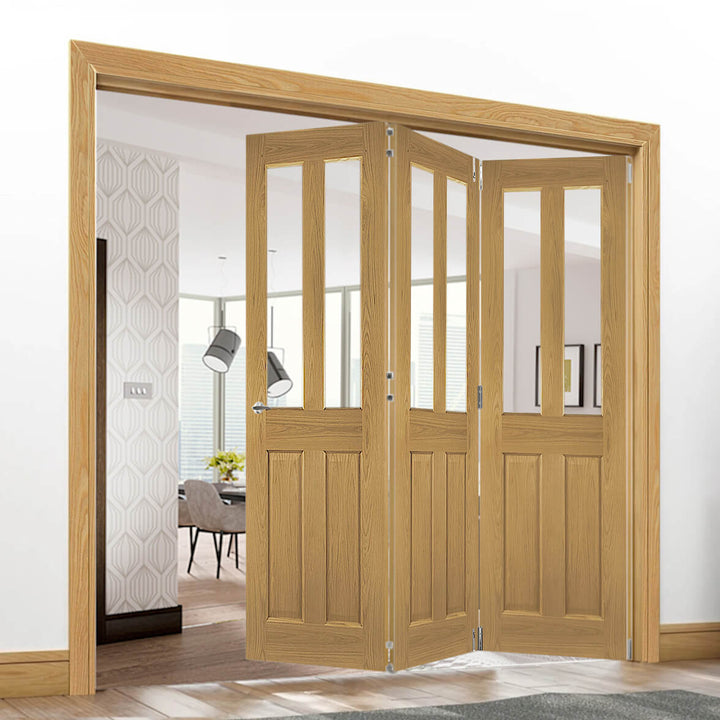 Bury Oak Clear Glazed Room Divider