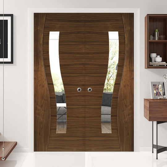 Cadiz Walnut Glazed Door Pair
