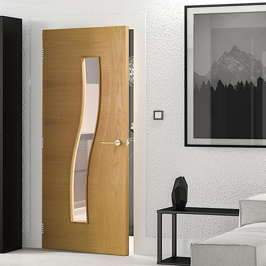 Cadiz Oak Glazed Door Fully Finished