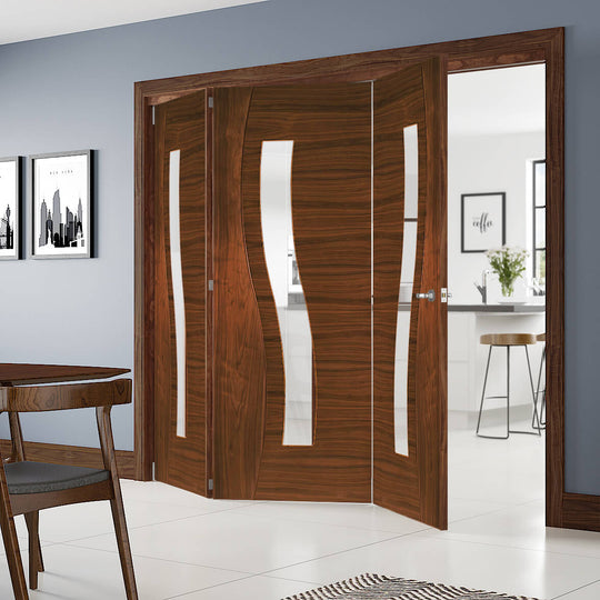 Cadiz Walnut Clear Glazed Room Divider