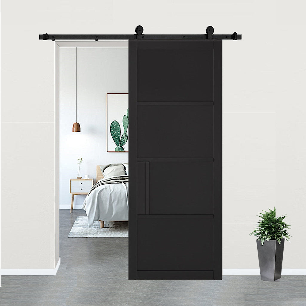 Chelsea Black Door with Top Hung Sliding Track