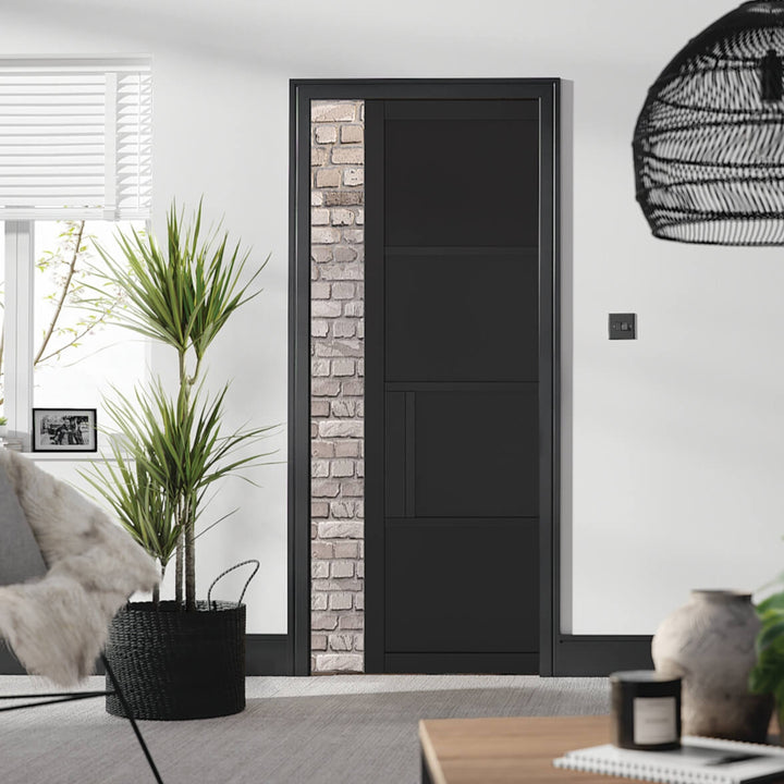 Black Chelsea 4 Panel Pocket Door System