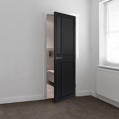 City Black Fully Finished Industrial Style Door