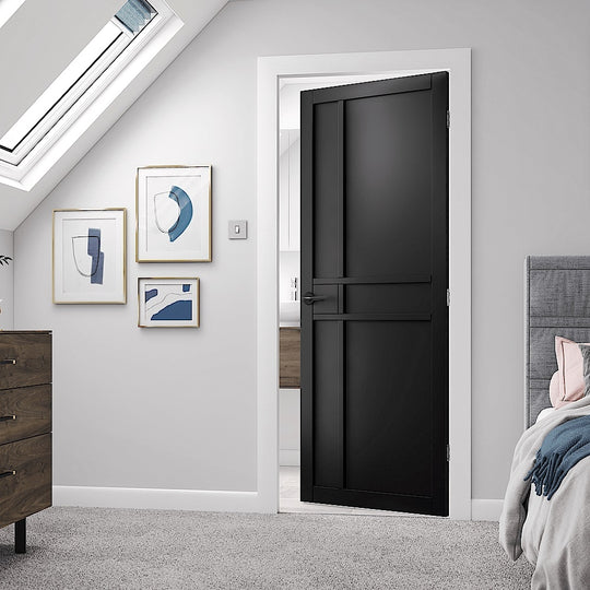 City Black Fully Finished Industrial Style Door