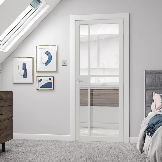 City White Industrial Style Glazed Door Fully Finished