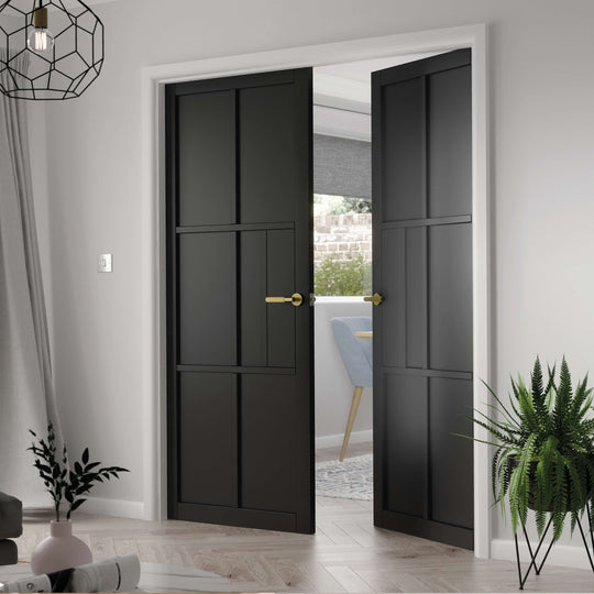Civic Black Industrial Style Door Pair