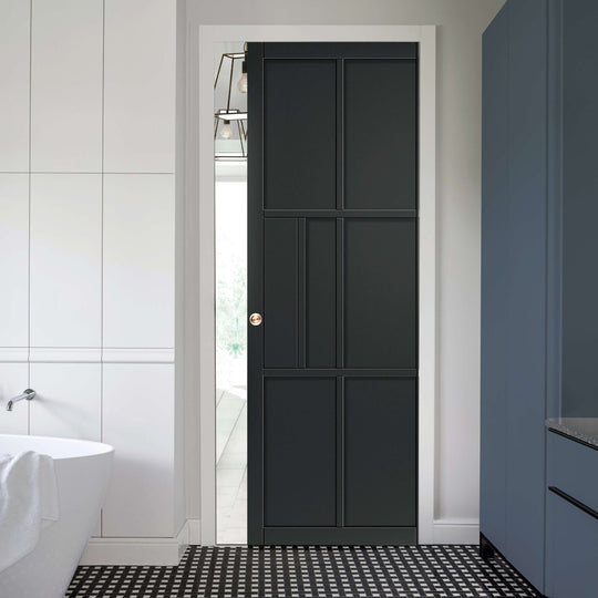 Civic Black Industrial Style Pocket Door Set