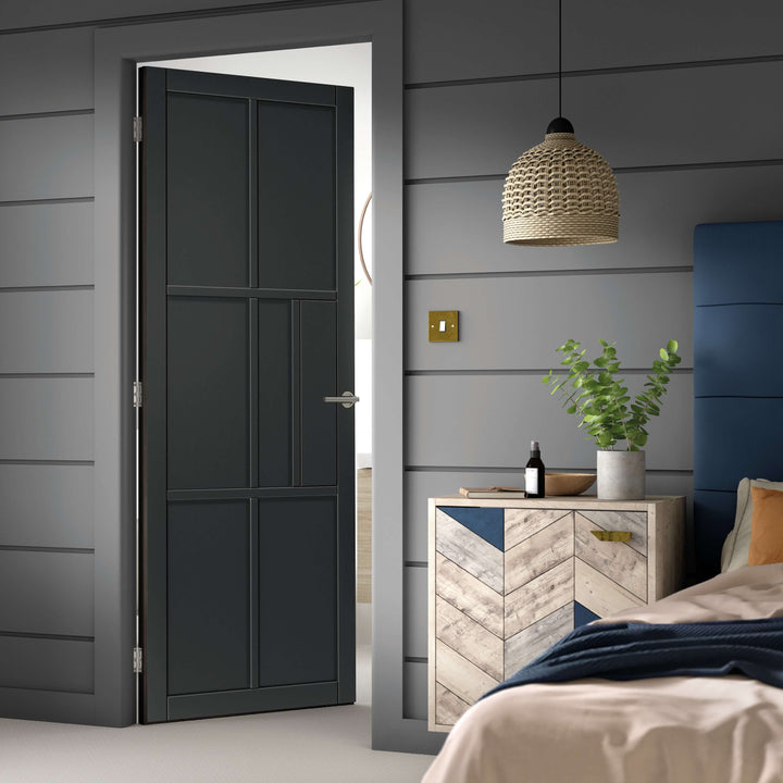 Black Civic 6P Industrial Style Door Fully Finished