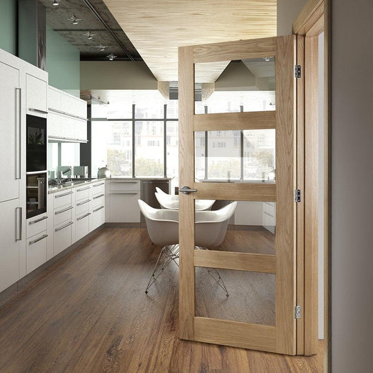 Coventry Oak Internal Door With Clear Glass