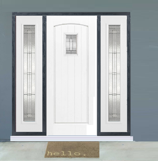 GRP White Cottage Composite Grand Entrance Doors