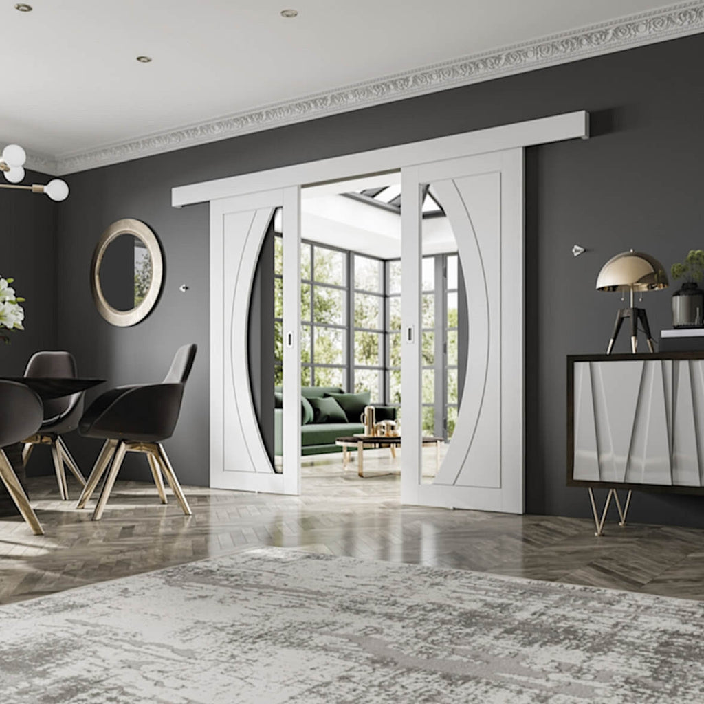 White Double Door Sliding System