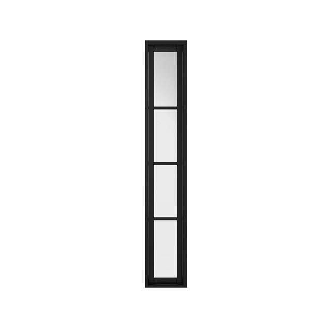 Black Soho 4P/4L Industrial Style Offset French Doors with Side Panel 