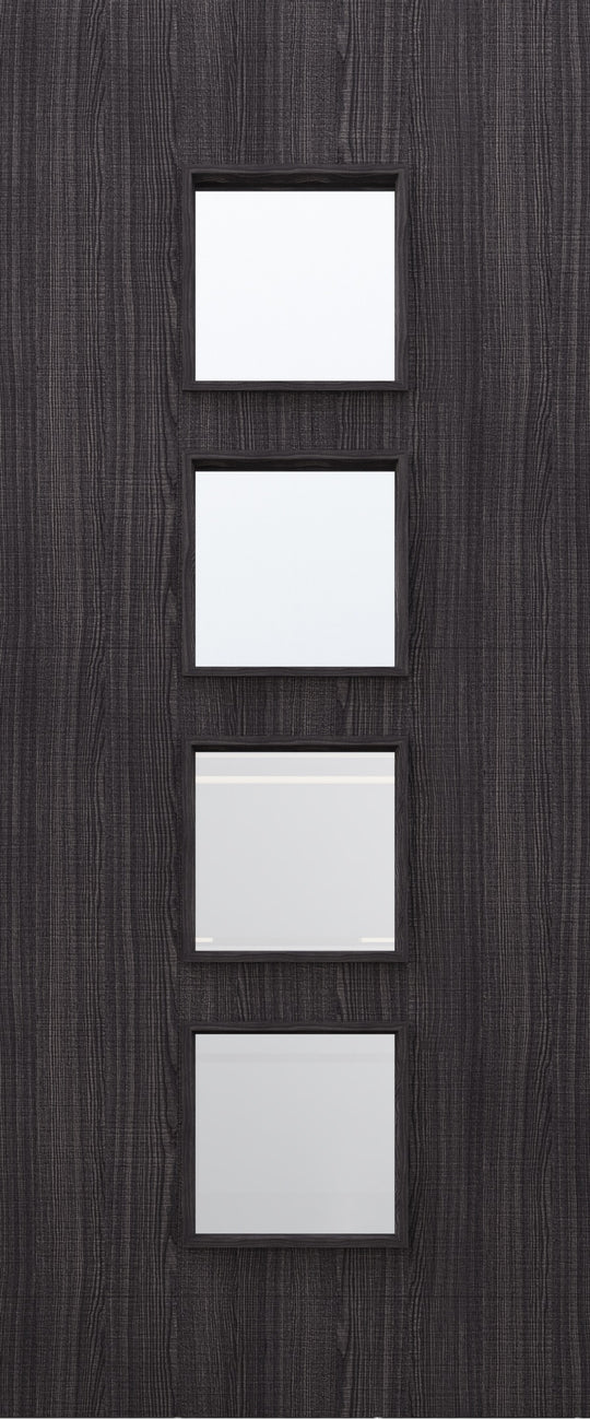 Custom Made Ash Dark Grey Flush Glazed Internal Door DGA9