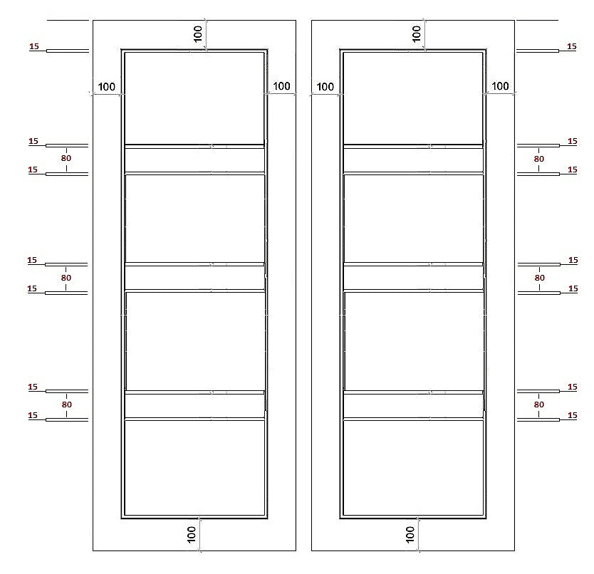 Industrial Style Fire Door Pair Custom Made