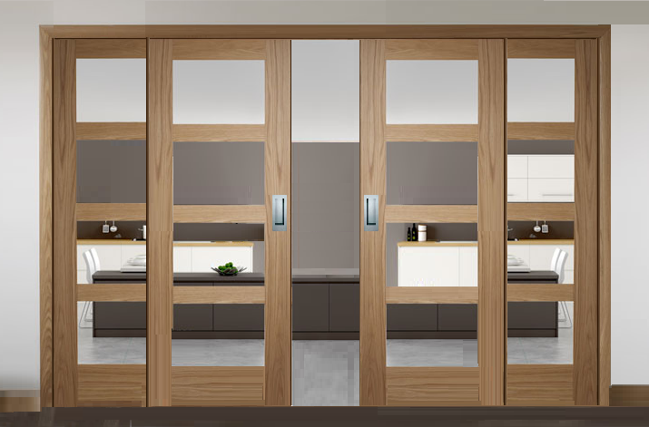 Sliding French Doors with Shaker Clear Glazed Doors 