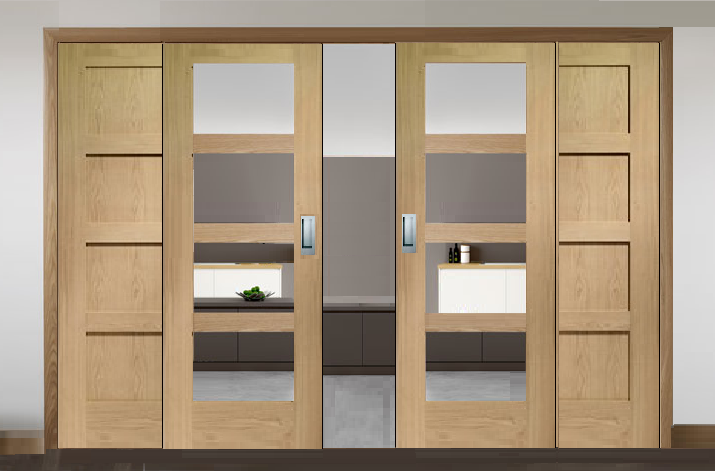 Sliding French Doors with Shaker Glazed & Shaker Panel Doors