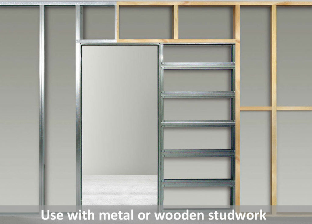 Double Satin Glass Pocket Door System