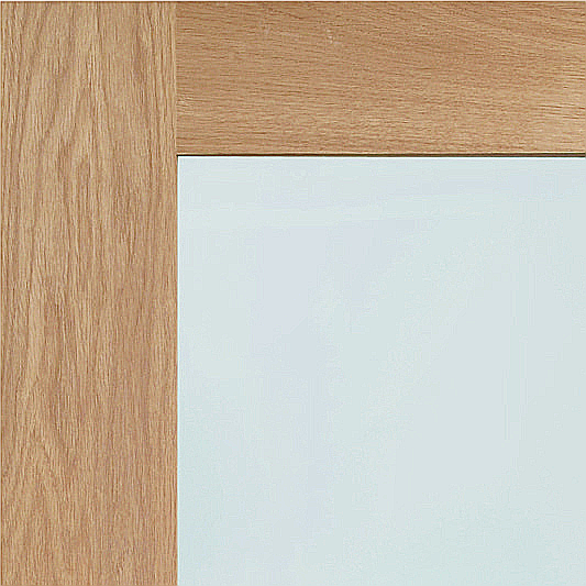 Pattern 10 Oak Door with Clear Glass Corner Profile