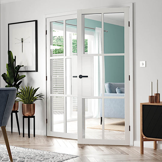 Civic White Industrial Style Glazed Door Pair