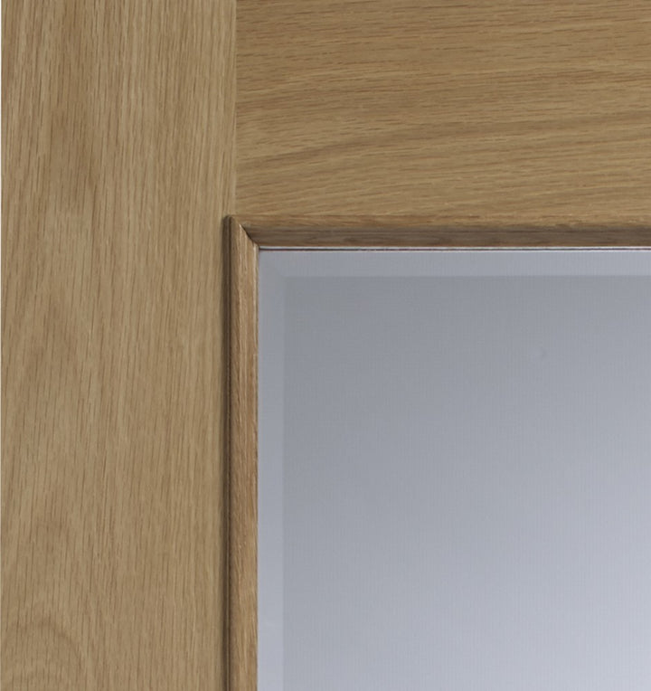 Custom Made Calabria Oak Clear Glazed Door corner Image