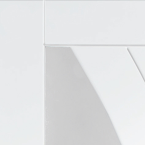 White Salerno Glazed Room Divider with 2 Side Panels 