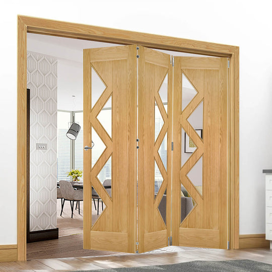 Ely 5L Oak Clear Glazed Room Divider Fully Finished