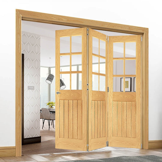 Ely Oak 6L Clear Glazed Room Divider