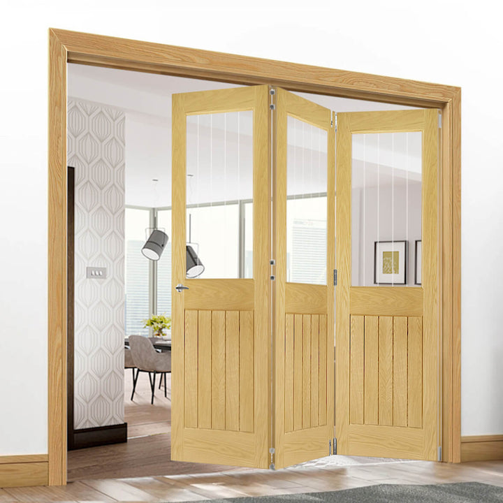 Ely Oak 1P Clear Glazed Room Divider