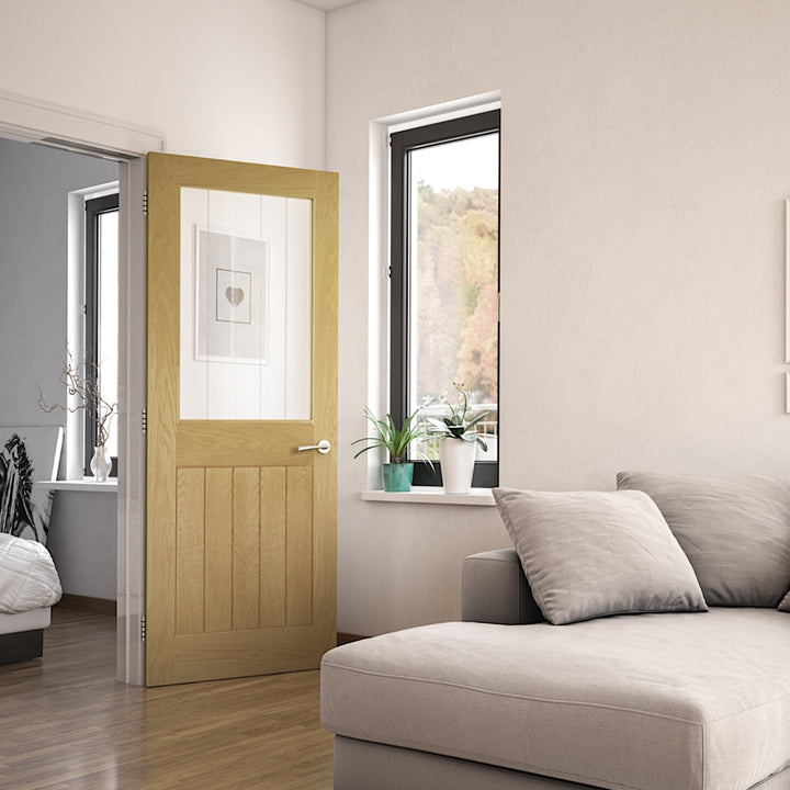 Ely Glazed Oak 1P Fully Finished Door