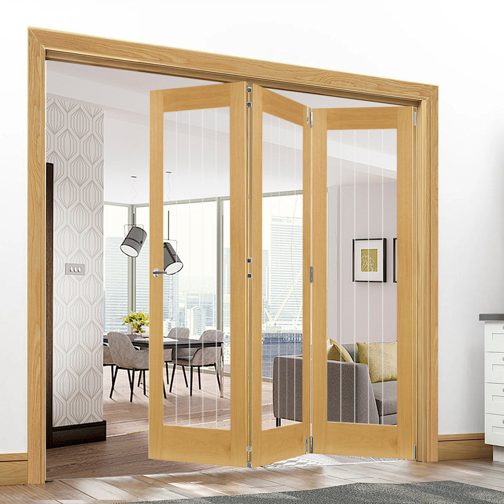 Ely Oak 1L Clear Glazed Room Divider 