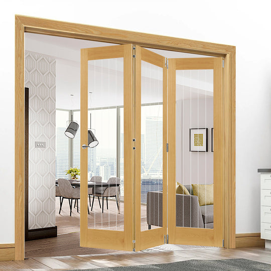 Ely Oak 1L Clear Glazed Room Divider
