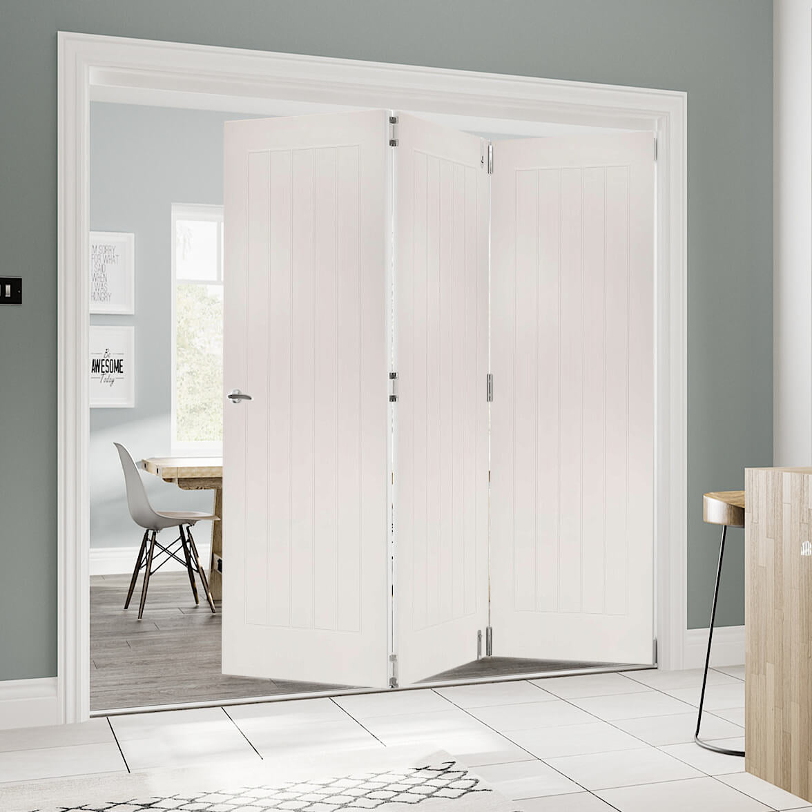 White Ruffle Divider Ely Primed White Room Divider | Ely Room Divider | Emerald Doors