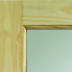 2XG External Clear Pine Door (Dowelled) with Clear Glass