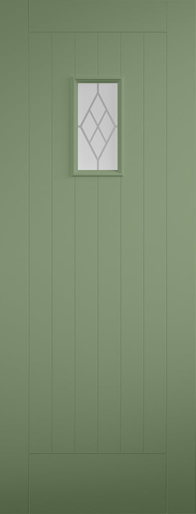 Pale Green Tricoya Double Glazed Chancery External Door 