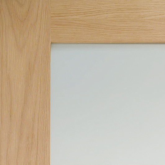 Oak Shaker 4L Clear Glazed Corner Door Profile Unfinished