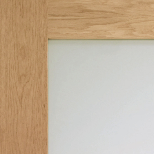 Pattern 10 Internal Oak Door with Obscure Glass Corner Profile