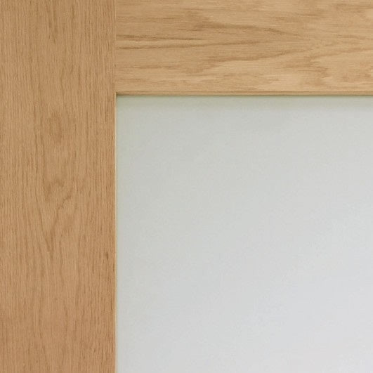 Oak Pattern 10 Glazed Offset French Doors with Demi Panel