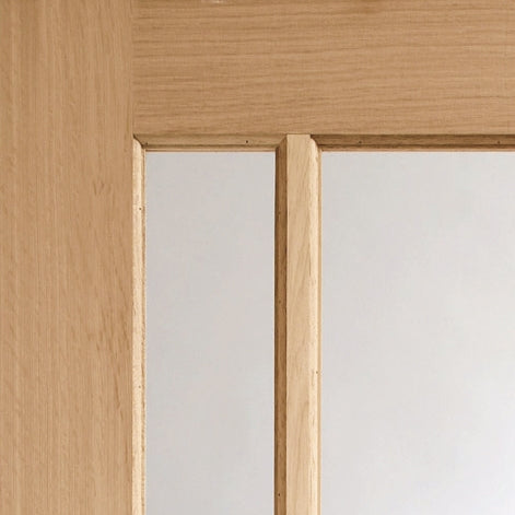 Worcester 3 Light Internal Oak Door with Clear Glass Corner Profile