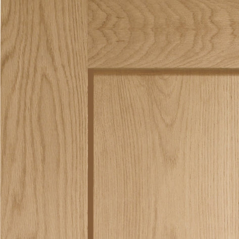Oak Pattern 10 Single Solid Door Room Divider with Demi Panel 