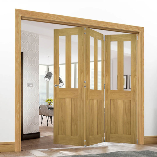 Eton Oak Clear Glazed Room Divider