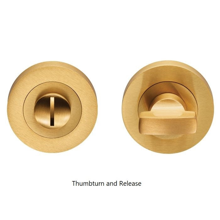Varese Satin Brass Knurled Lever on Rose