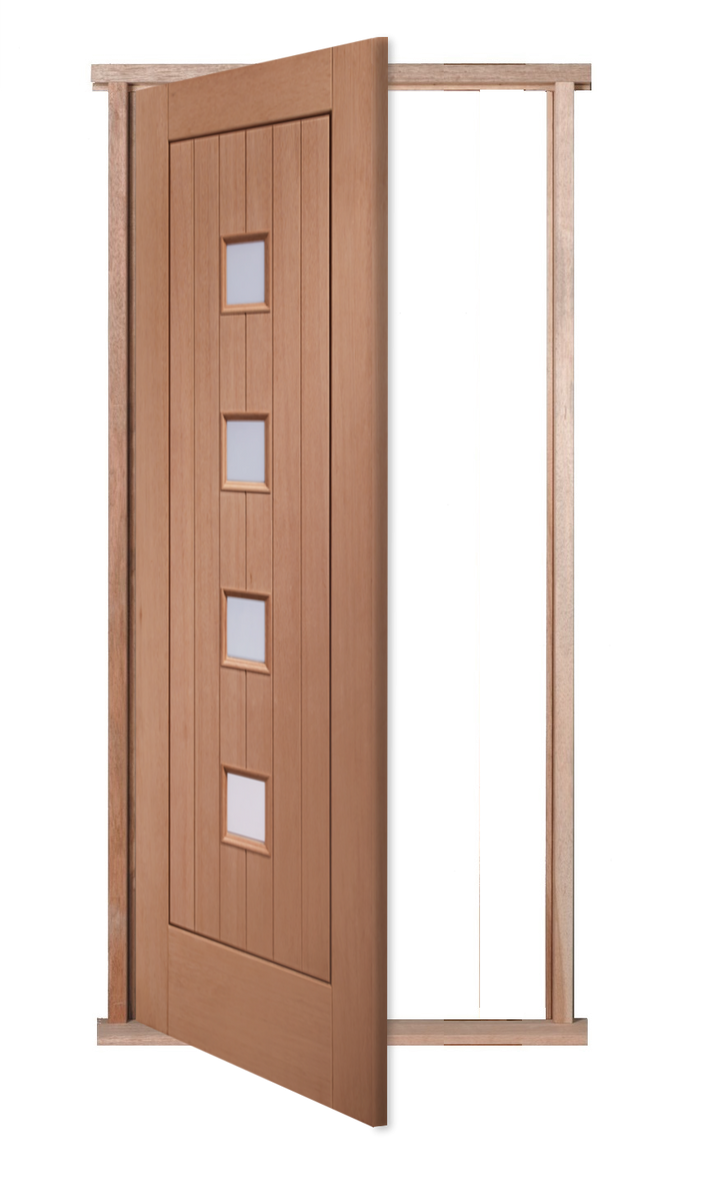 Hardwood External Door Frame Shown with Hardwood Door