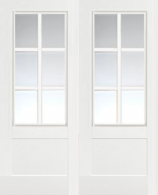 Custom Made White 6 Light Fire Door Pair