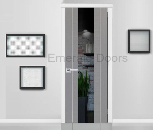 Forli Light Grey Internal Door with Clear Glass