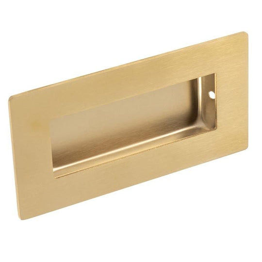 Satin Brass Flush Pull Rectangular