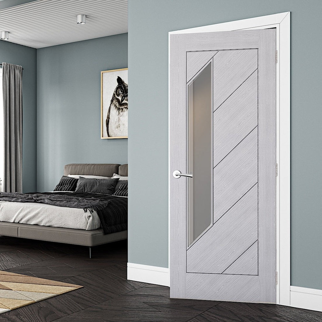 Torino Light Grey Ash Glazed Fire Door