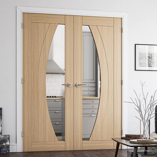 Ravello Oak Clear Glazed Door Pair